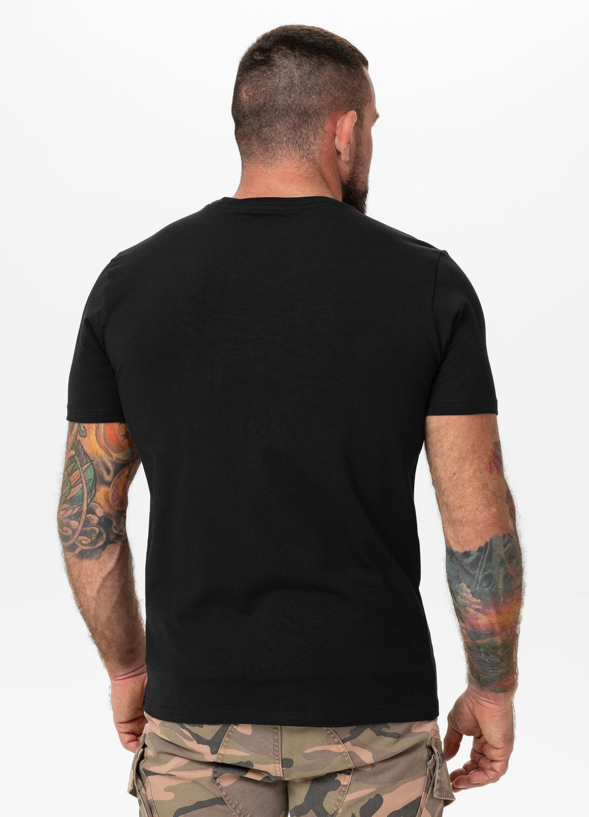 Herren T-Shirt Slim Fit USA CAL - Schwarz