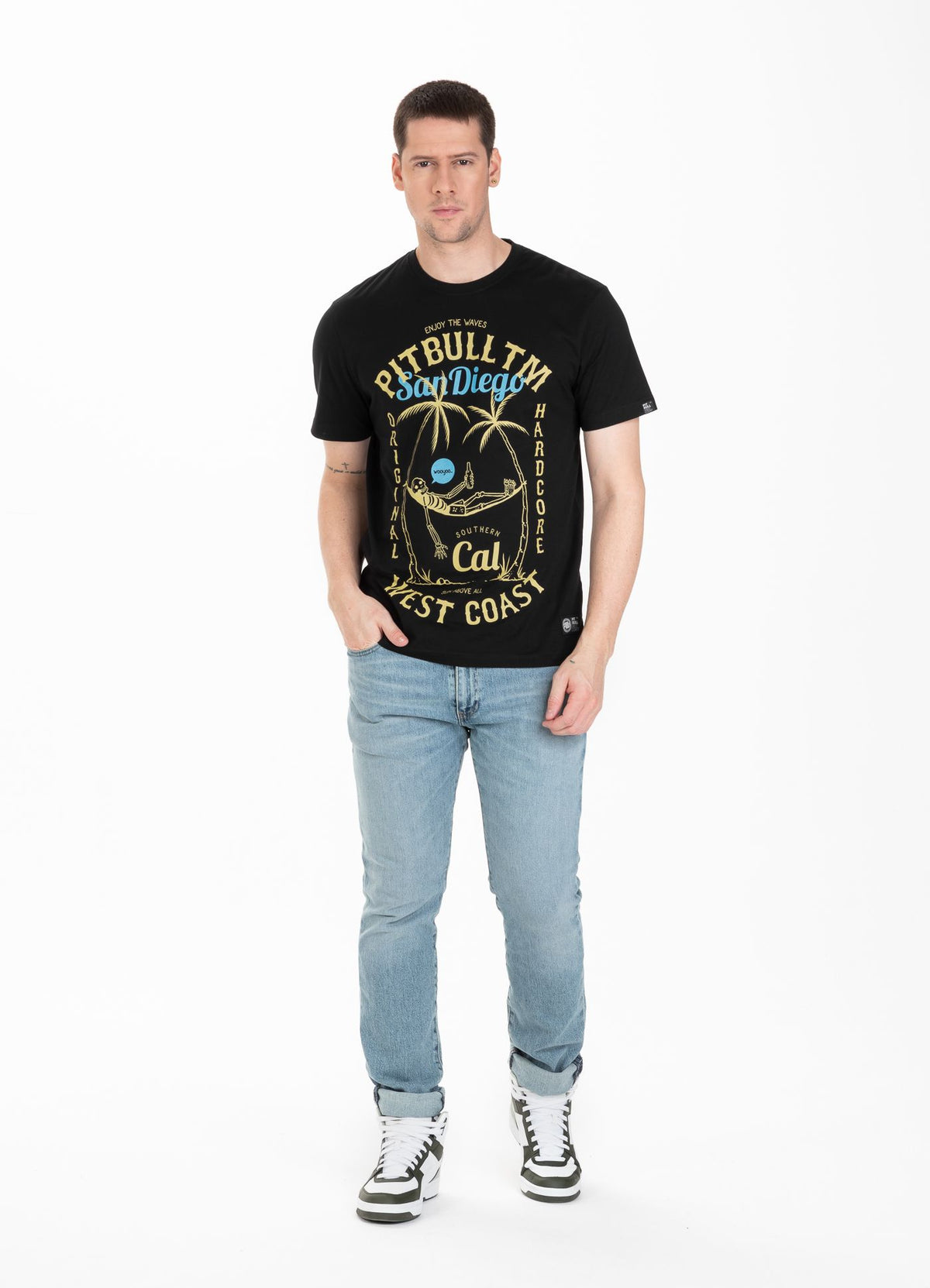 T-Shirt PITBULL CAL Schwarz
