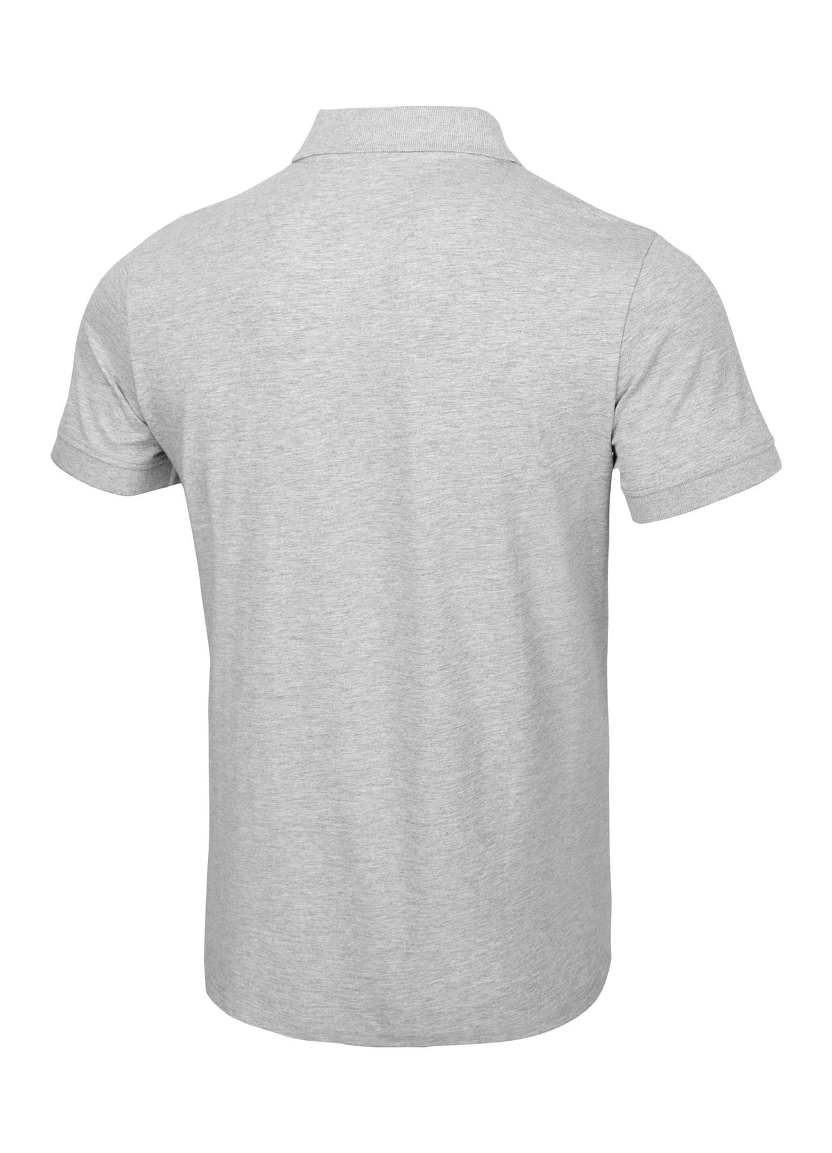 Herren Poloshirt Jersey Slim Fit Kleines Logo - Grau Melange