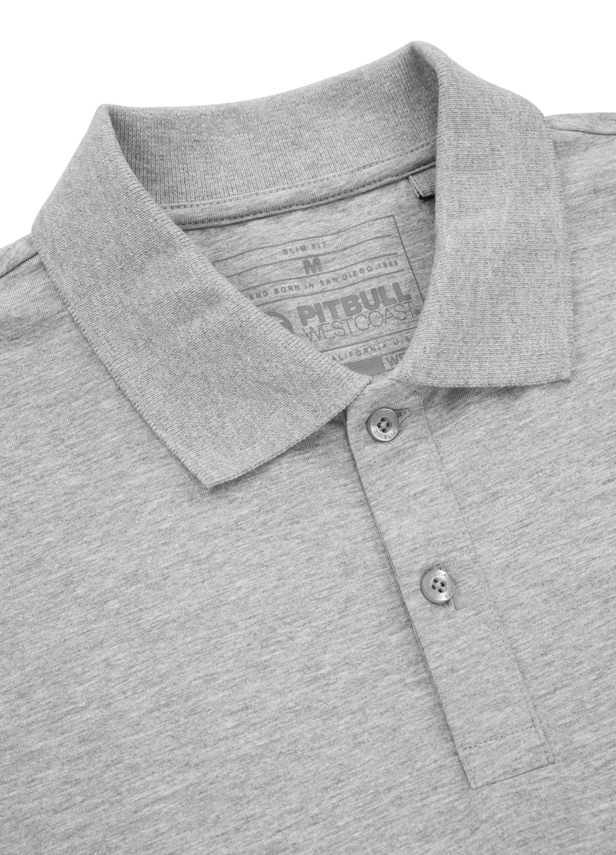 Herren Poloshirt Jersey Slim Fit Kleines Logo - Grau Melange