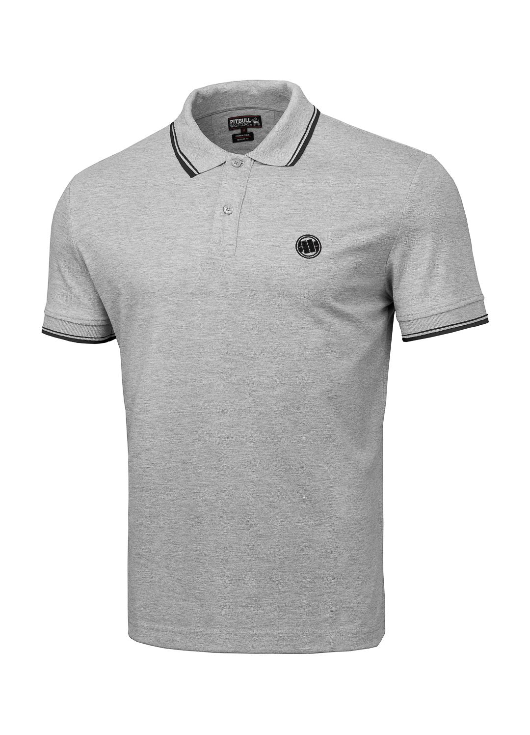 Poloshirt Pique Regular Stripes - Grau