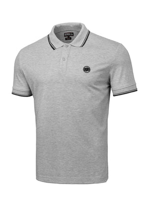 Poloshirt Pique Regular Stripes - Grau