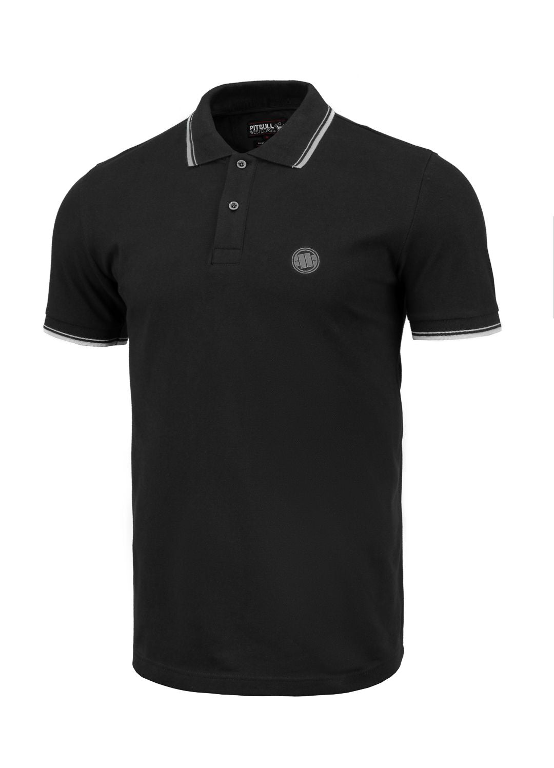 Poloshirt Pique Regular Stripes - Schwarz