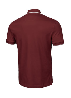 Poloshirt Pique Regular Stripes - Bordeaux