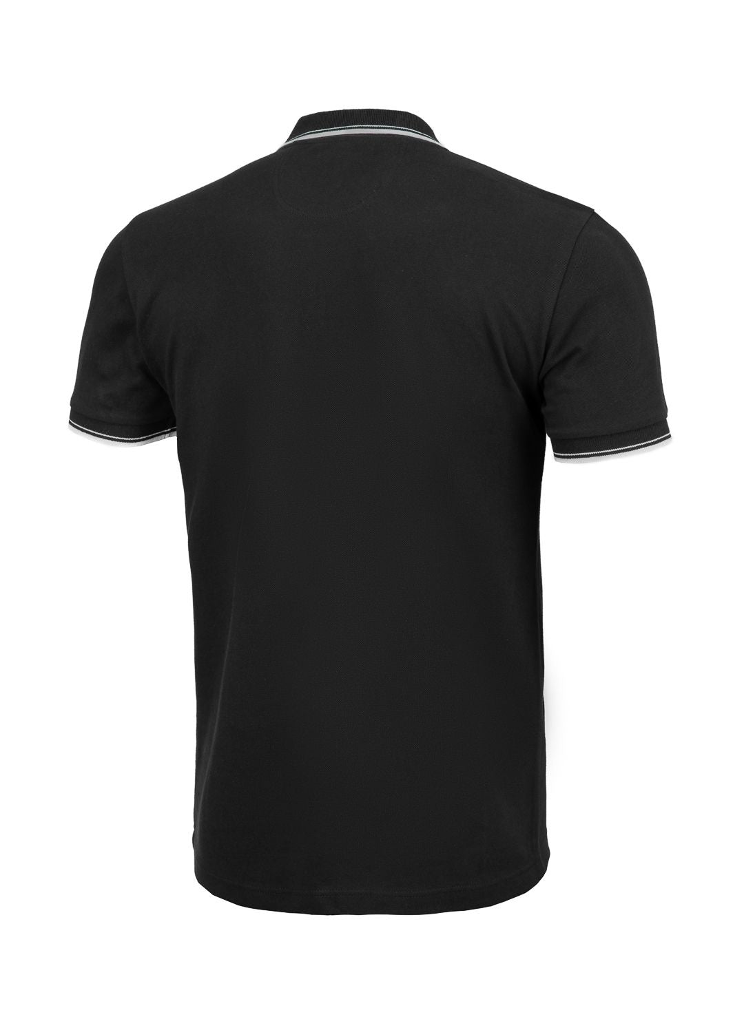 Poloshirt Pique Regular Stripes - Schwarz