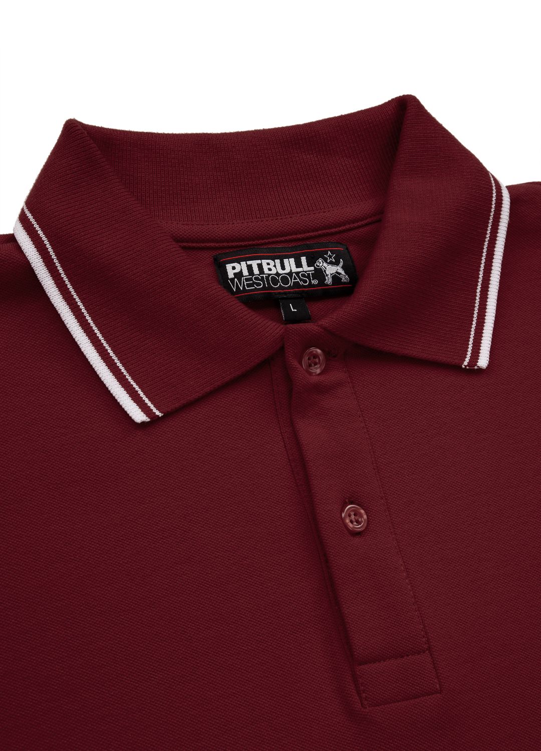 Poloshirt Pique Regular Stripes - Bordeaux