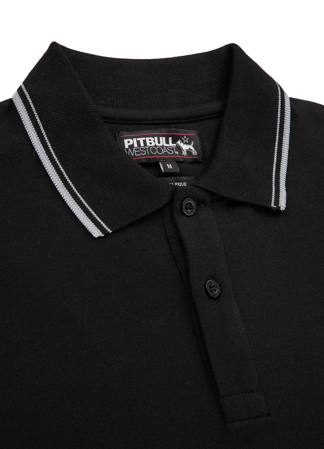 Poloshirt Pique Regular Stripes - Schwarz