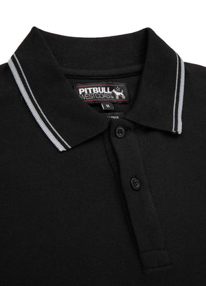 Poloshirt Pique Regular Stripes - Schwarz