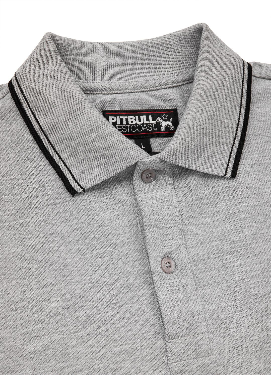 Poloshirt Pique Regular Stripes - Grau