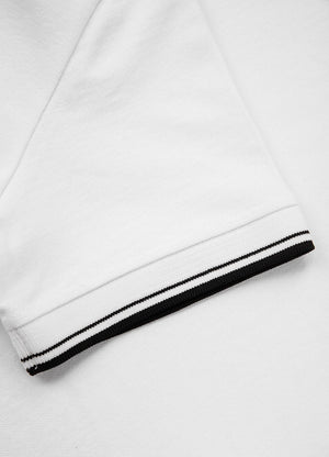 Poloshirt Pique Regular Stripes - Weiß