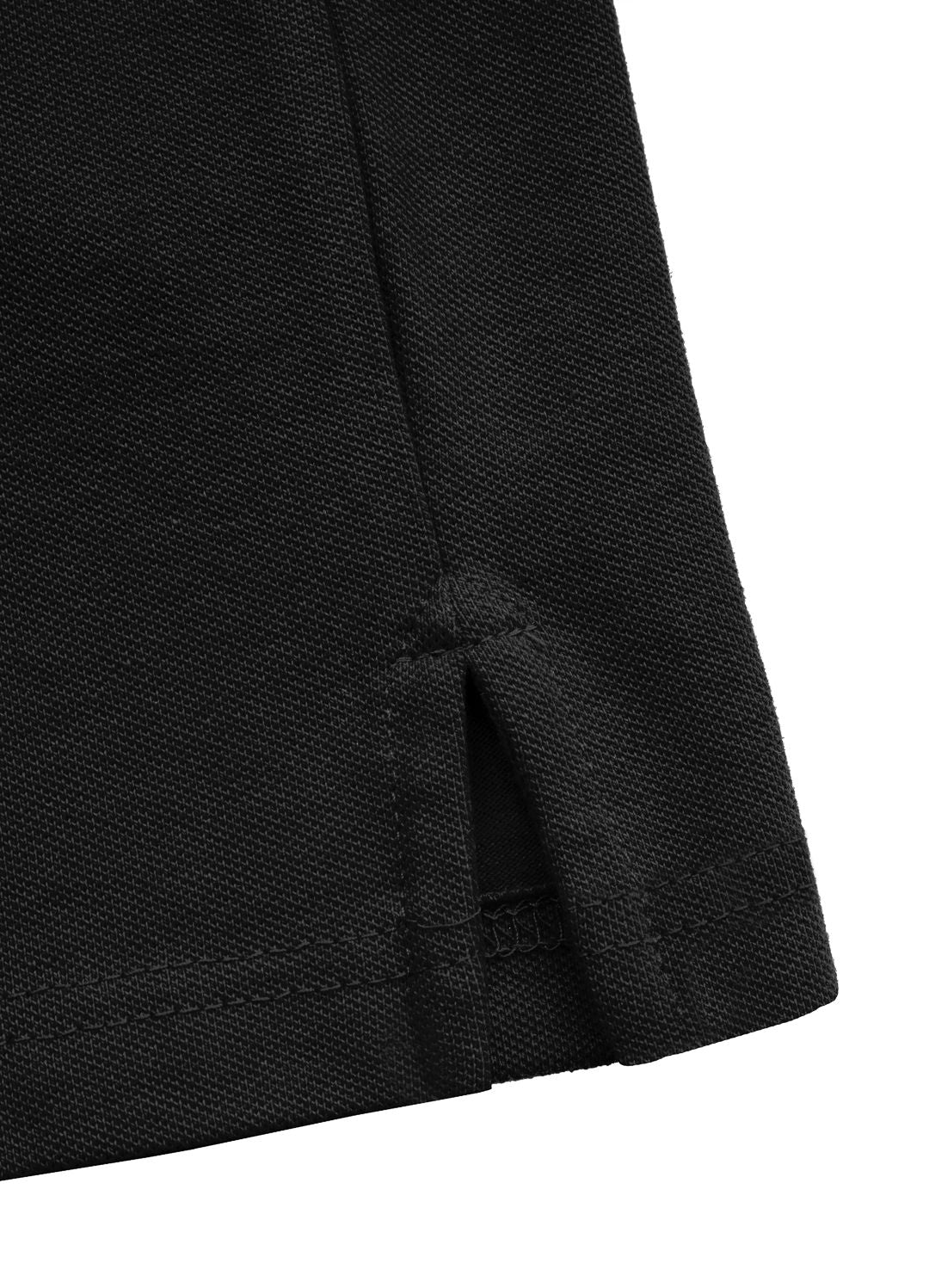 Poloshirt Pique Regular Stripes - Schwarz