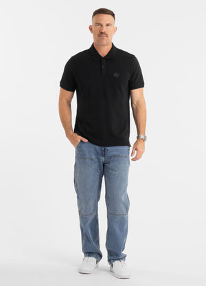 Herren Poloshirt Piqué Regular - Schwarz