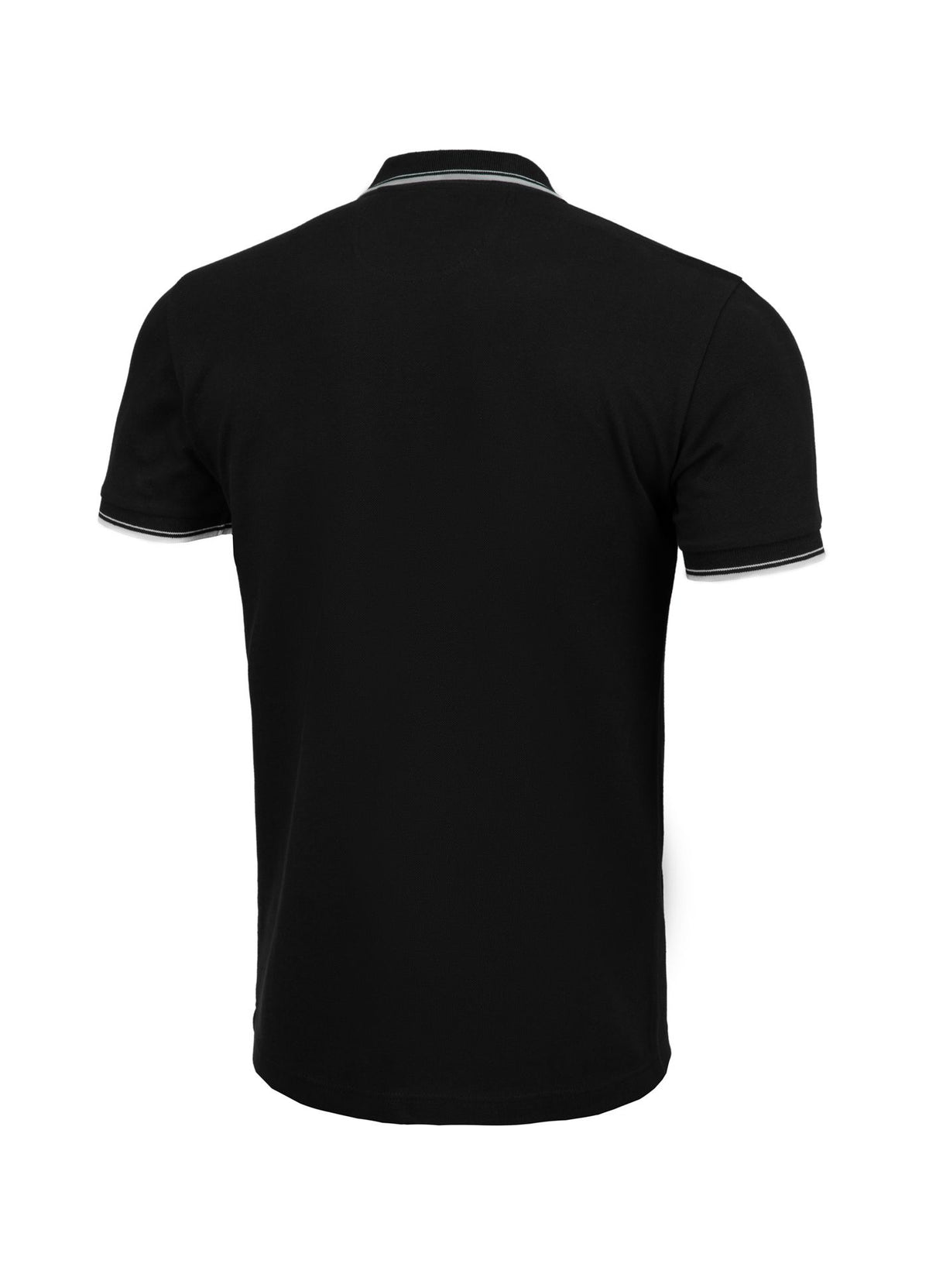 Poloshirt Pique Stripes Regular - Schwarz