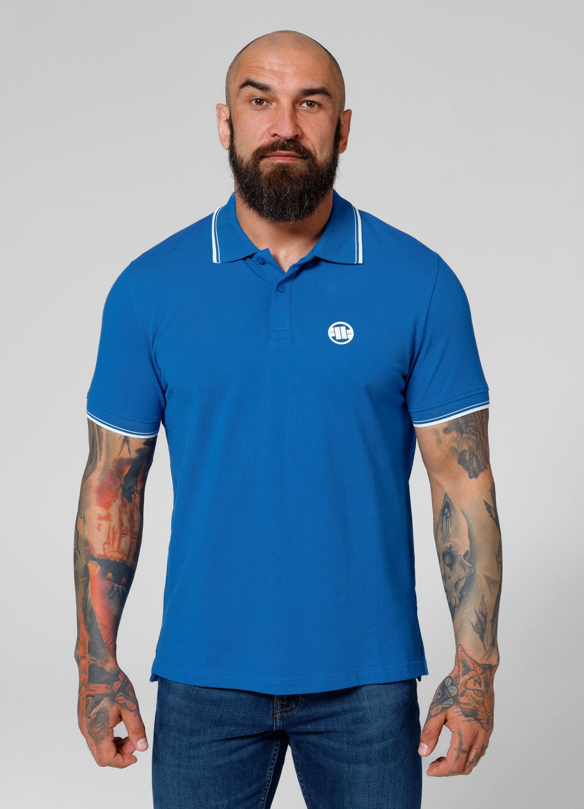 Poloshirt Pique Stripes - Blau