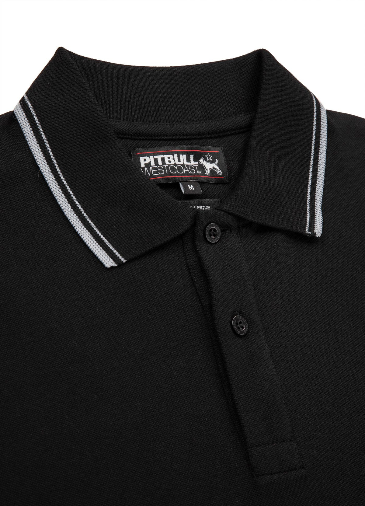 Poloshirt Pique Stripes Regular - Schwarz