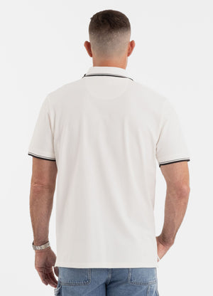 Poloshirt Pique Stripes Regular - Offwhite