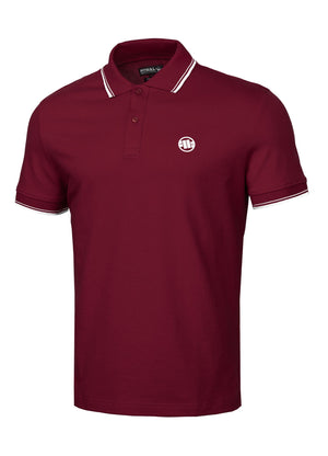 Poloshirt Pique Stripes Regular - Bordeaux