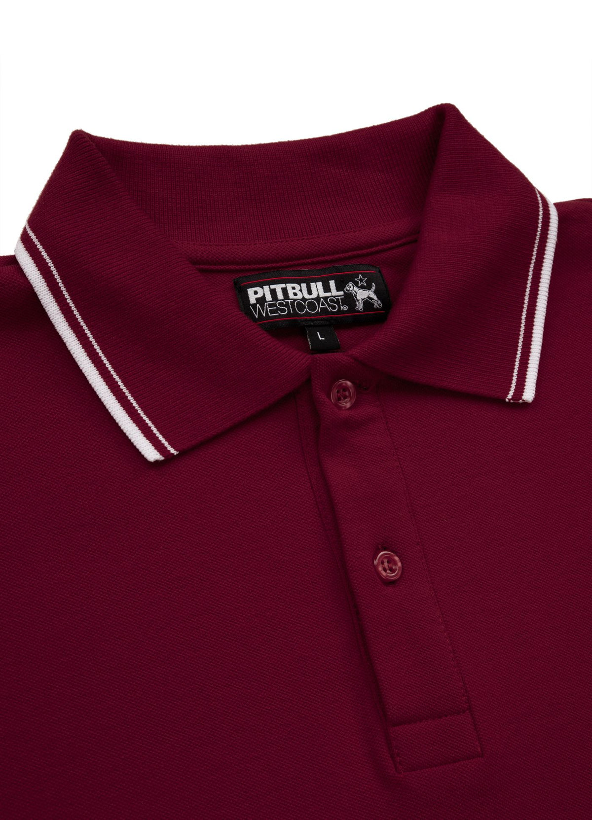 Poloshirt Pique Stripes Regular - Bordeaux