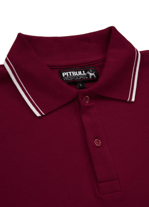 Poloshirt Pique Stripes Regular - Bordeaux