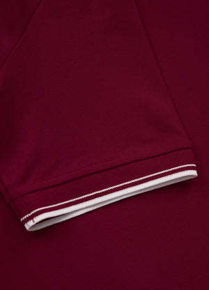 Poloshirt Pique Stripes Regular - Bordeaux