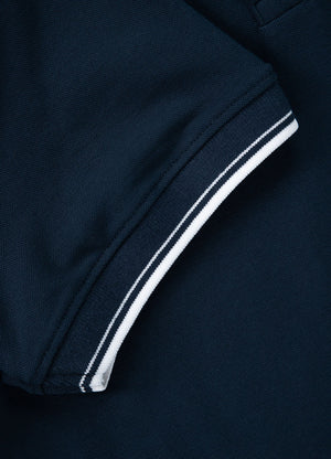 Poloshirt Pique Stripes - Dunkelblau