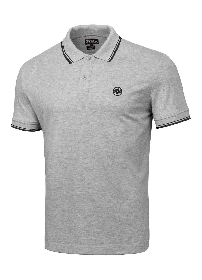 Poloshirt Pique Stripes Regular - Grau