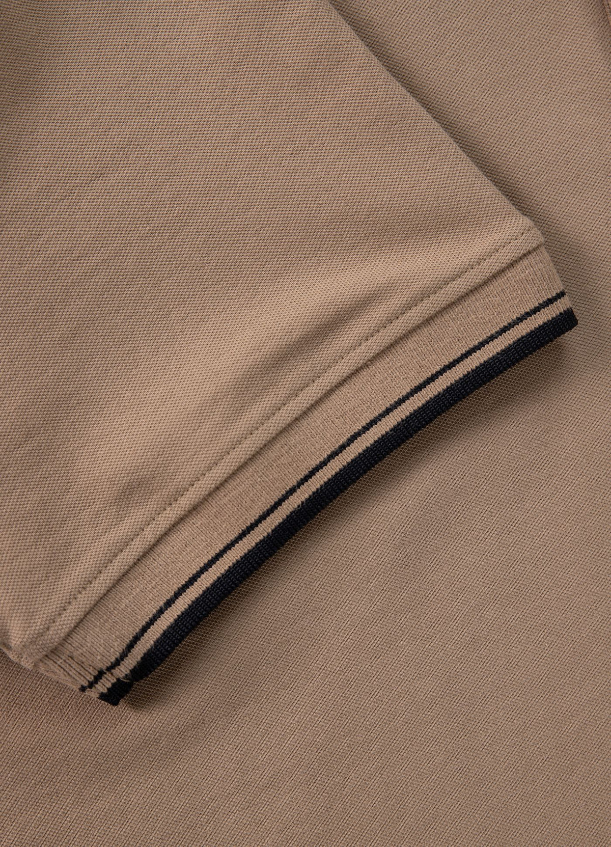 Poloshirt Pique Stripes - Coyote Braun