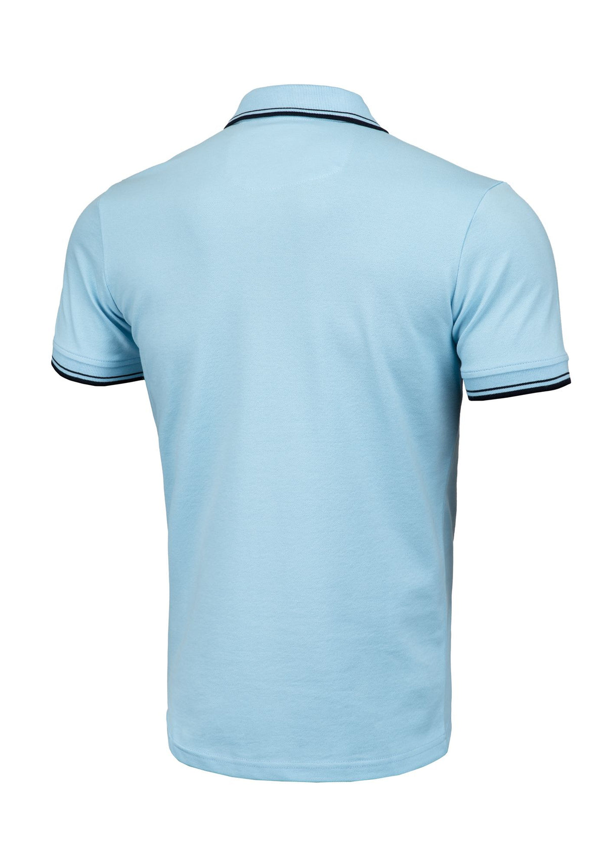 Poloshirt Pique Stripes Regular - Hellblau