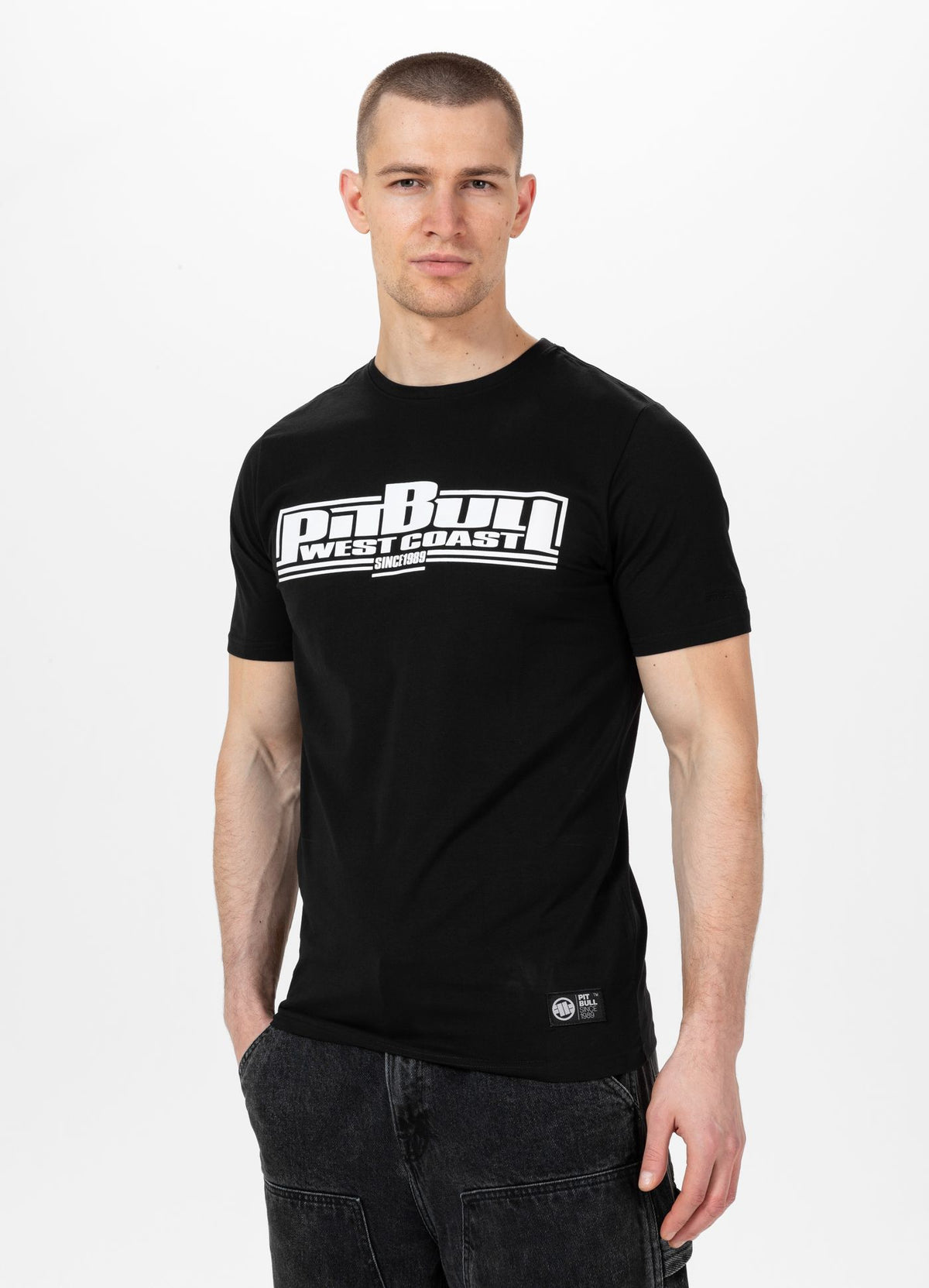 T-Shirt Slim Fit Classic Boxing - Schwarz