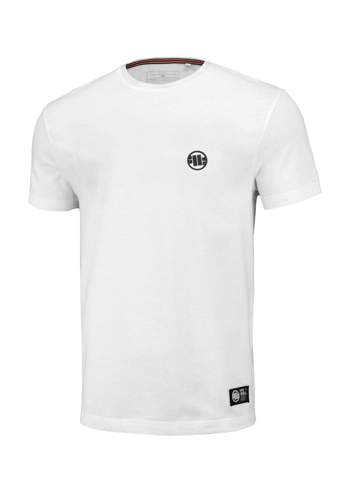 Weißes Slim-Fit-T-Shirt mit kleinem Logo