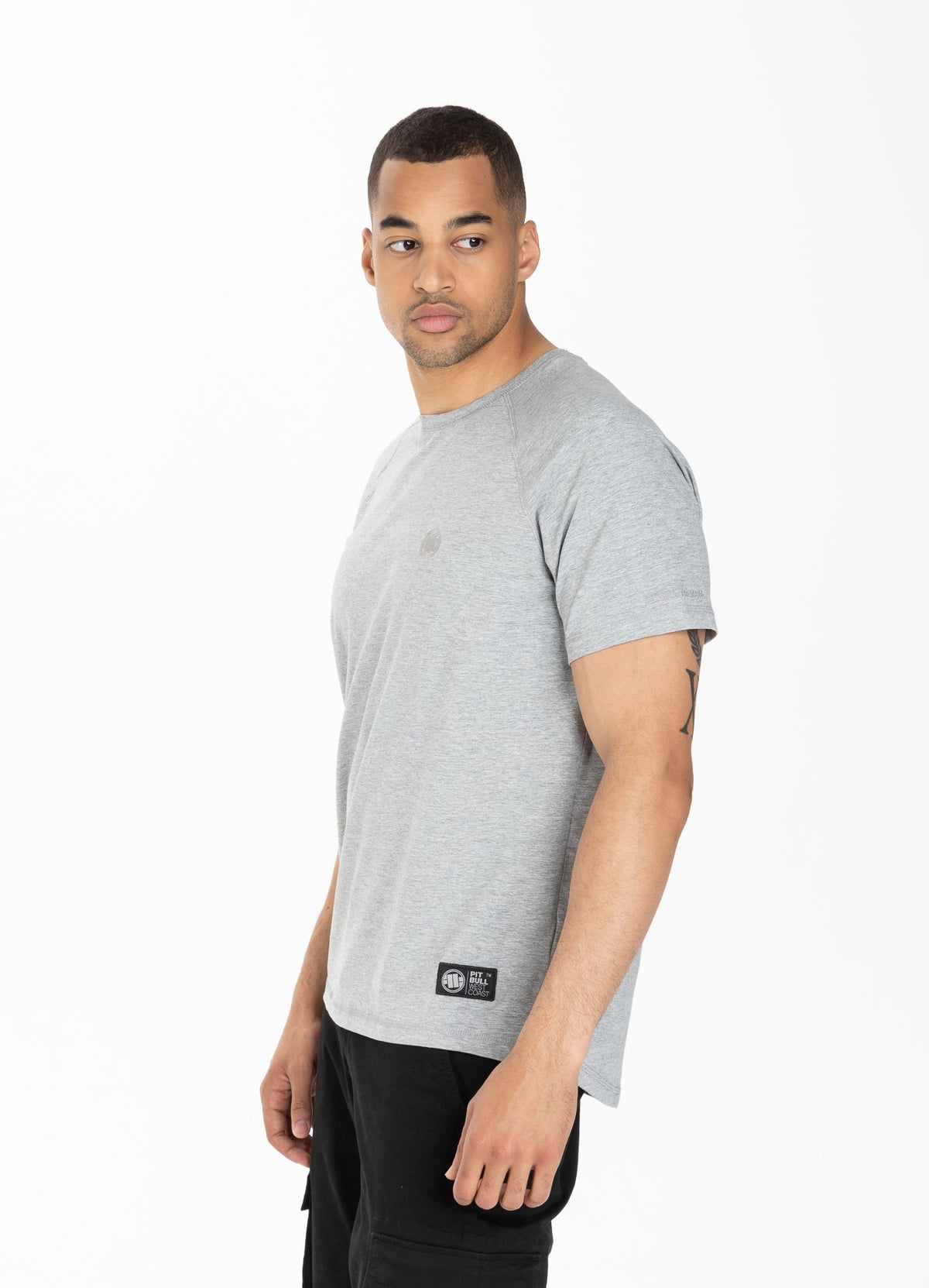 T-Shirt Schwerer Spandex KLEINES LOGO Grau