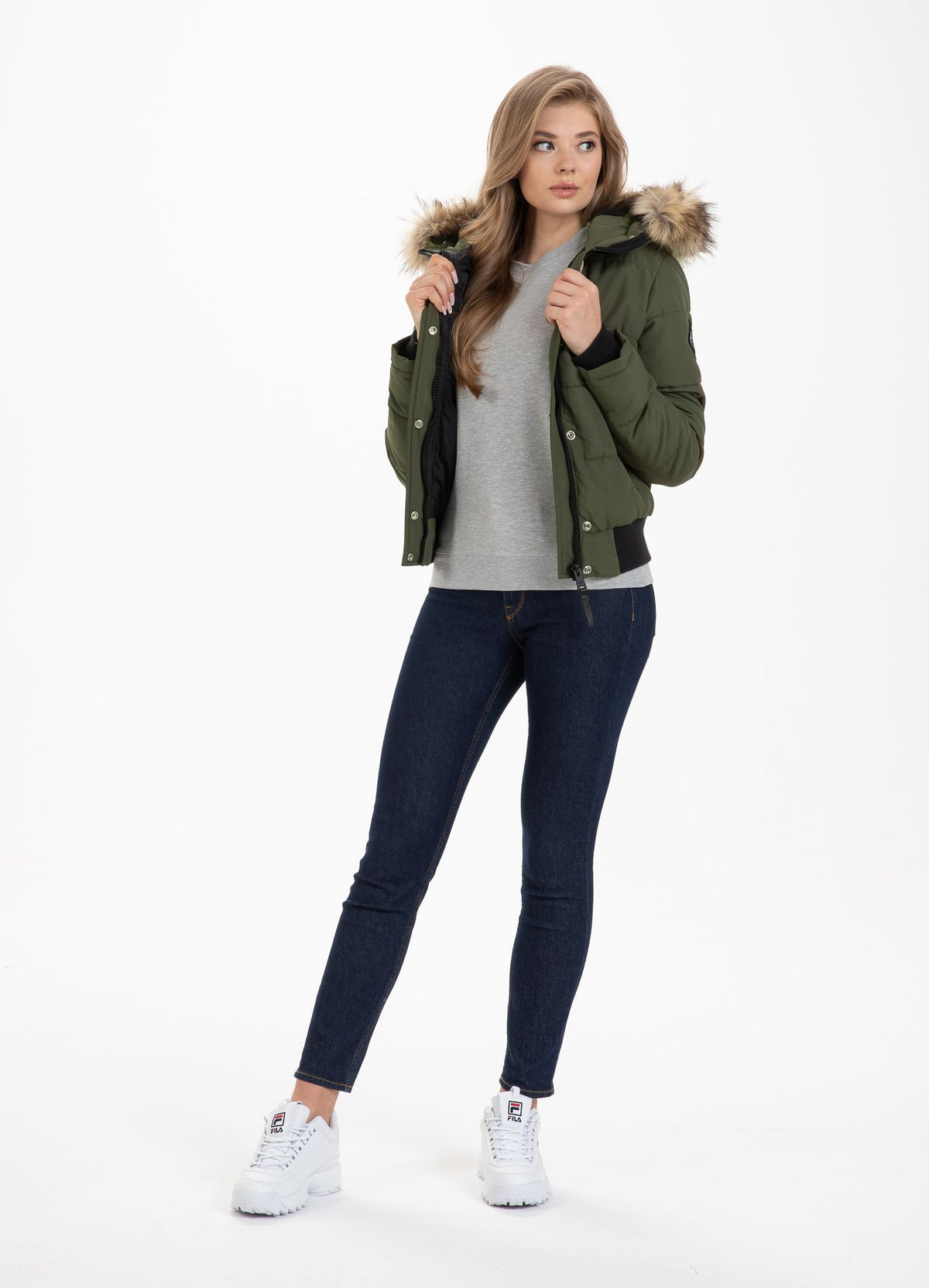 Damen Kapuzenjacke Firethorn Olive