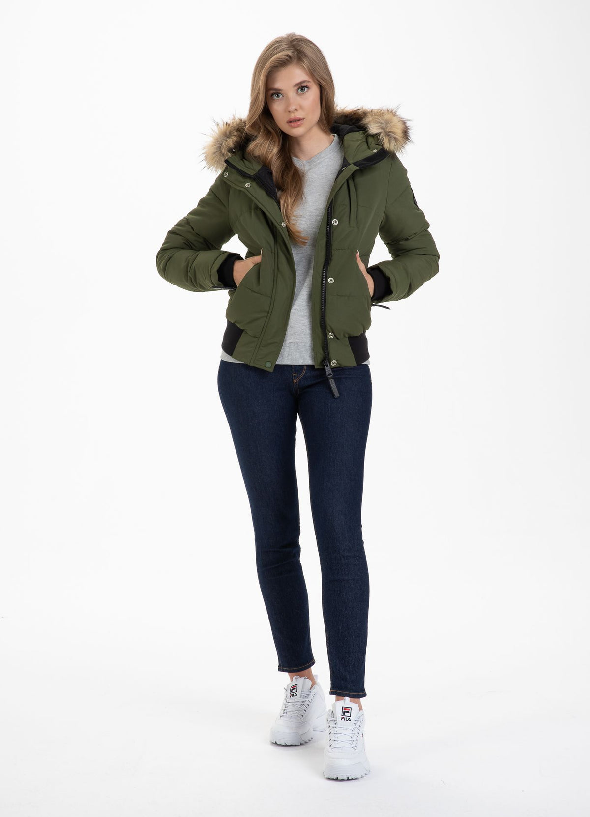 Damen Kapuzenjacke Firethorn Olive