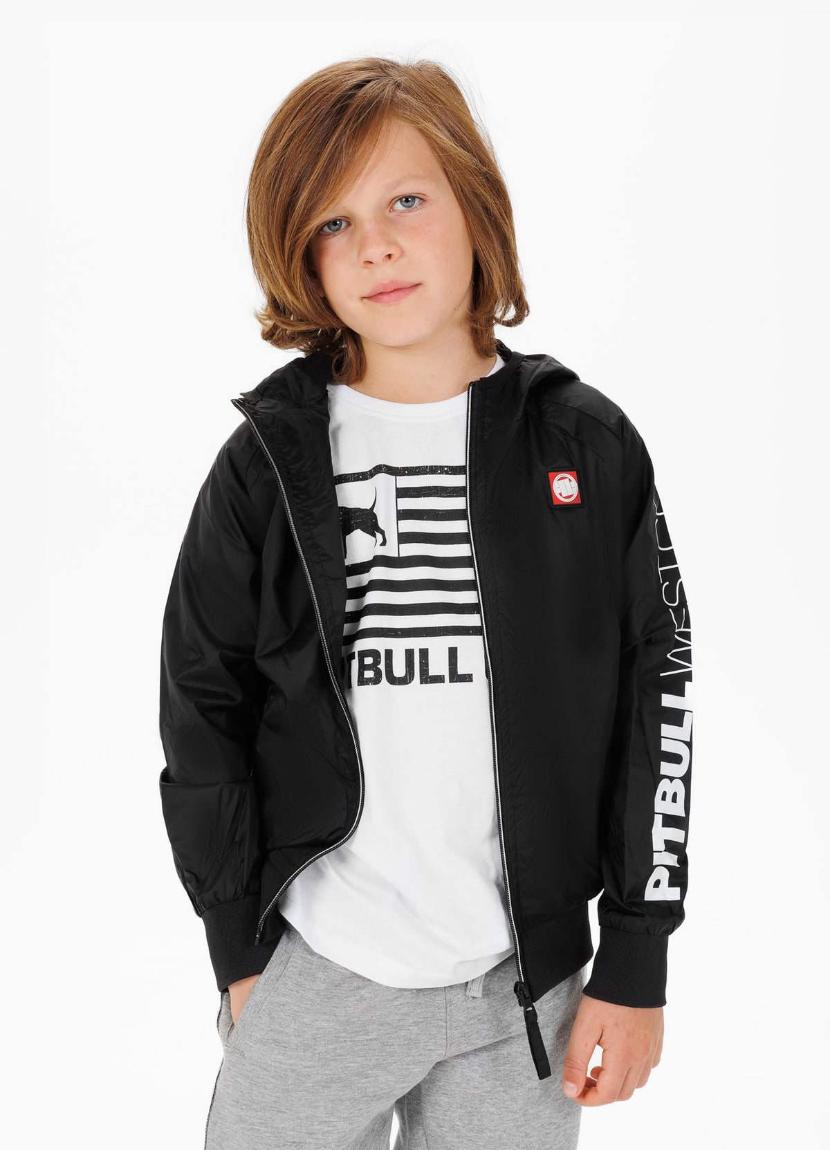 Kinder Übergangsjacke Athletic Sleeve Junior - Schwarz