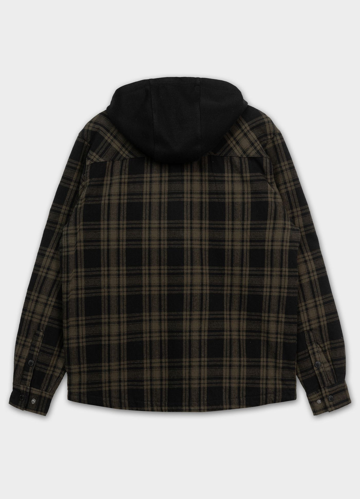 Flanelljacke mit Kapuze Pioneer - Schwarz/Olivgrün