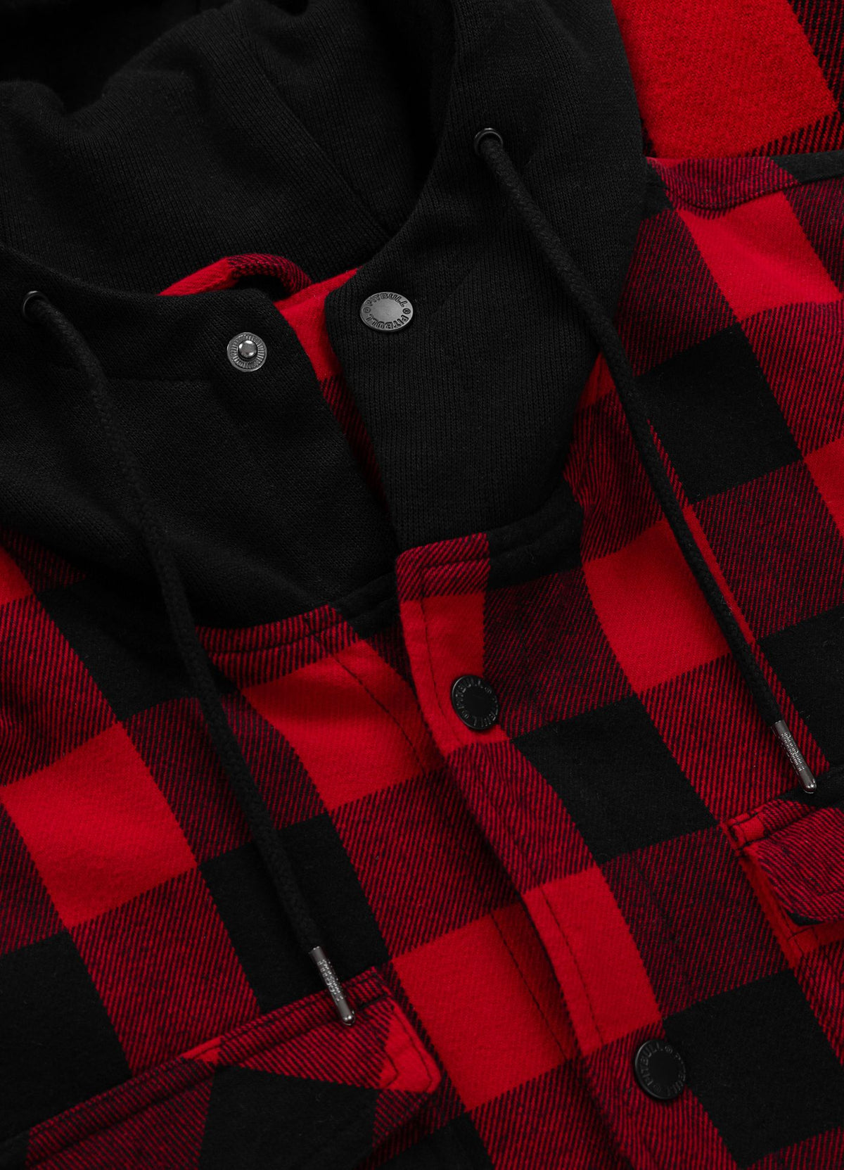 Flanelljacke mit Kapuze Pioneer - Schwarz/Rot