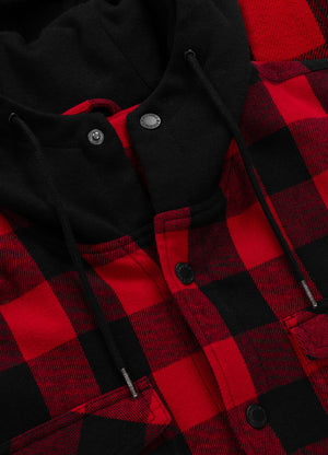 Flanelljacke mit Kapuze Pioneer - Schwarz/Rot