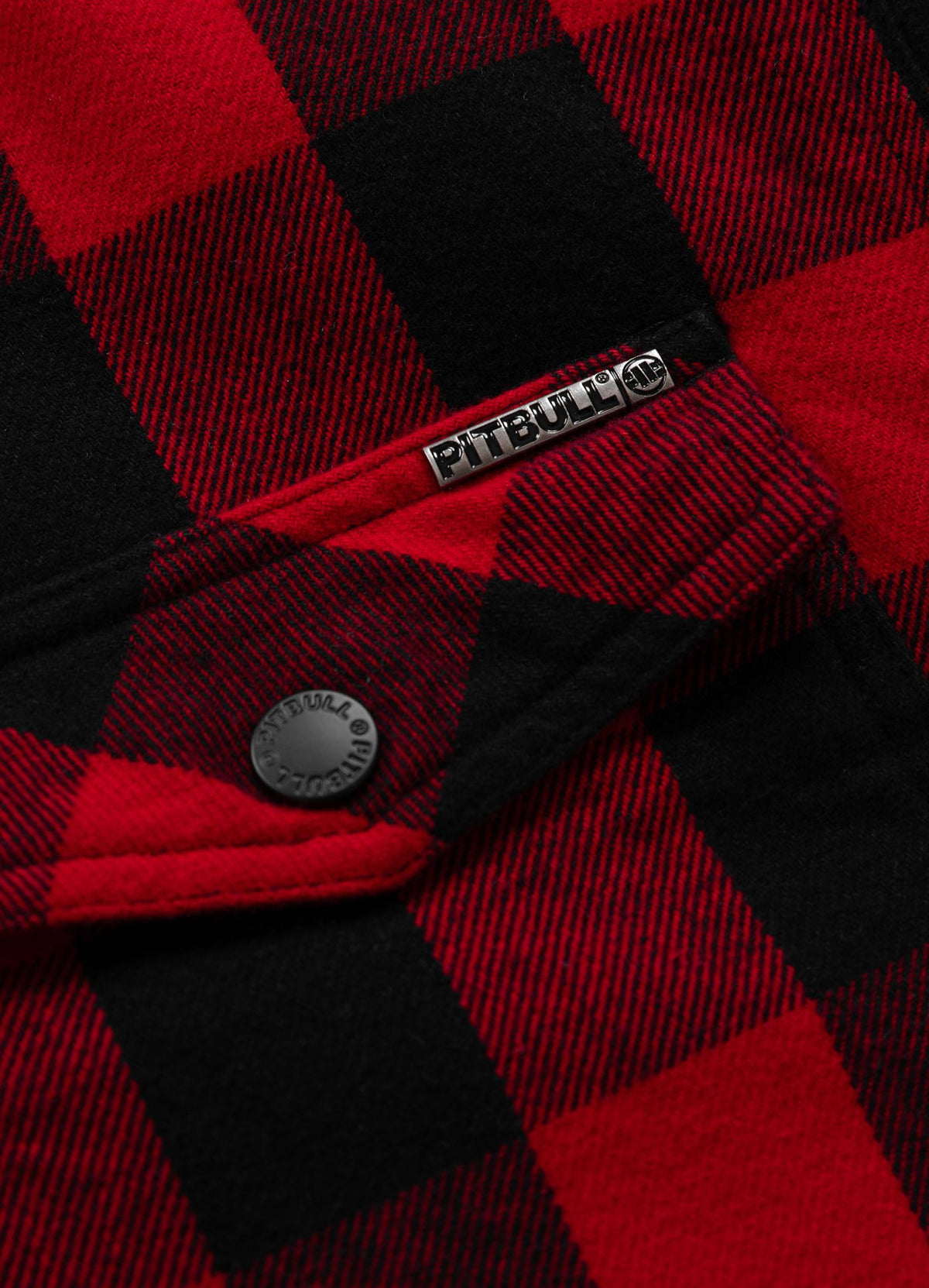 Flanelljacke mit Kapuze Pioneer - Schwarz/Rot