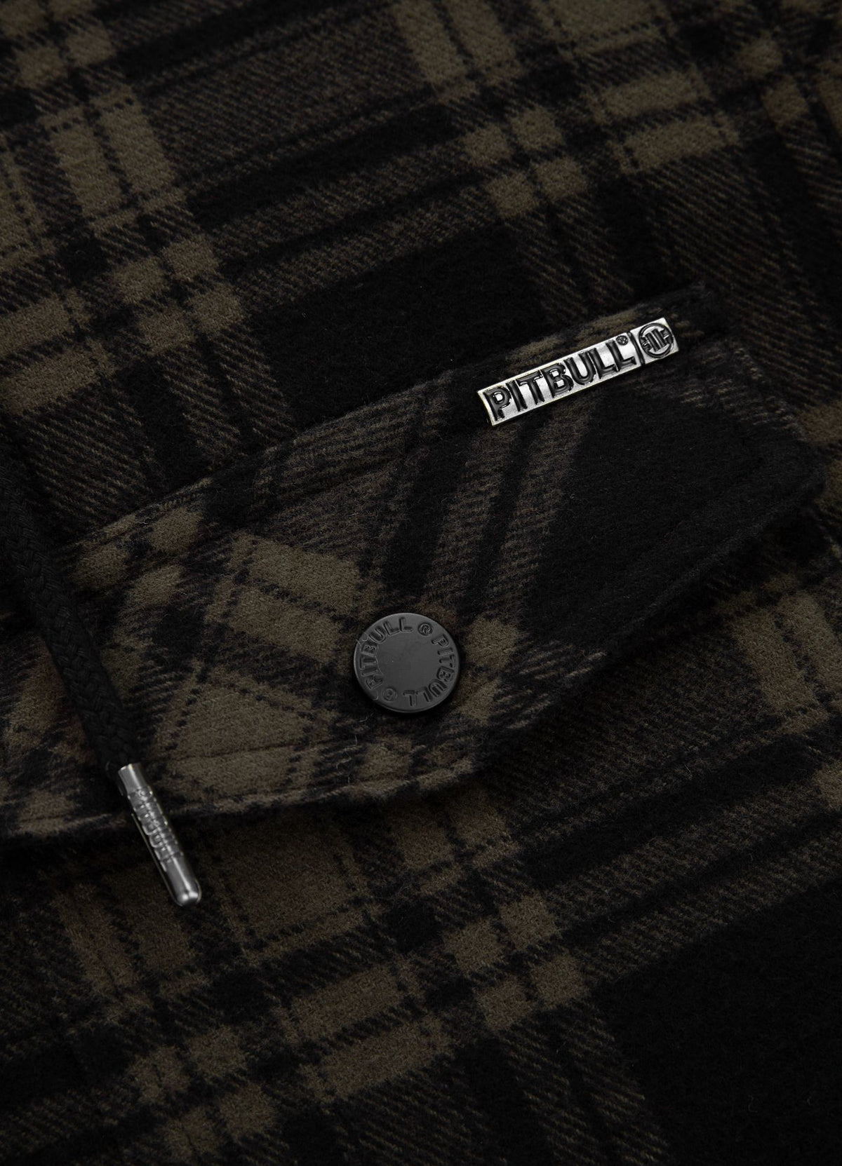 Flanelljacke mit Kapuze Pioneer - Schwarz/Olivgrün