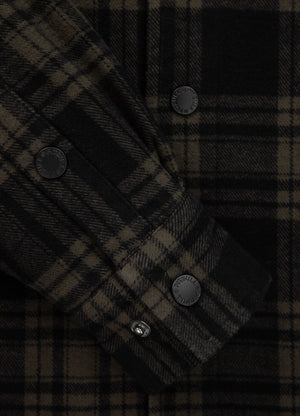 Flanelljacke mit Kapuze Pioneer - Schwarz/Olivgrün