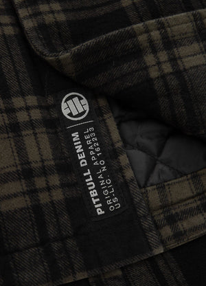 Flanelljacke mit Kapuze Pioneer - Schwarz/Olivgrün