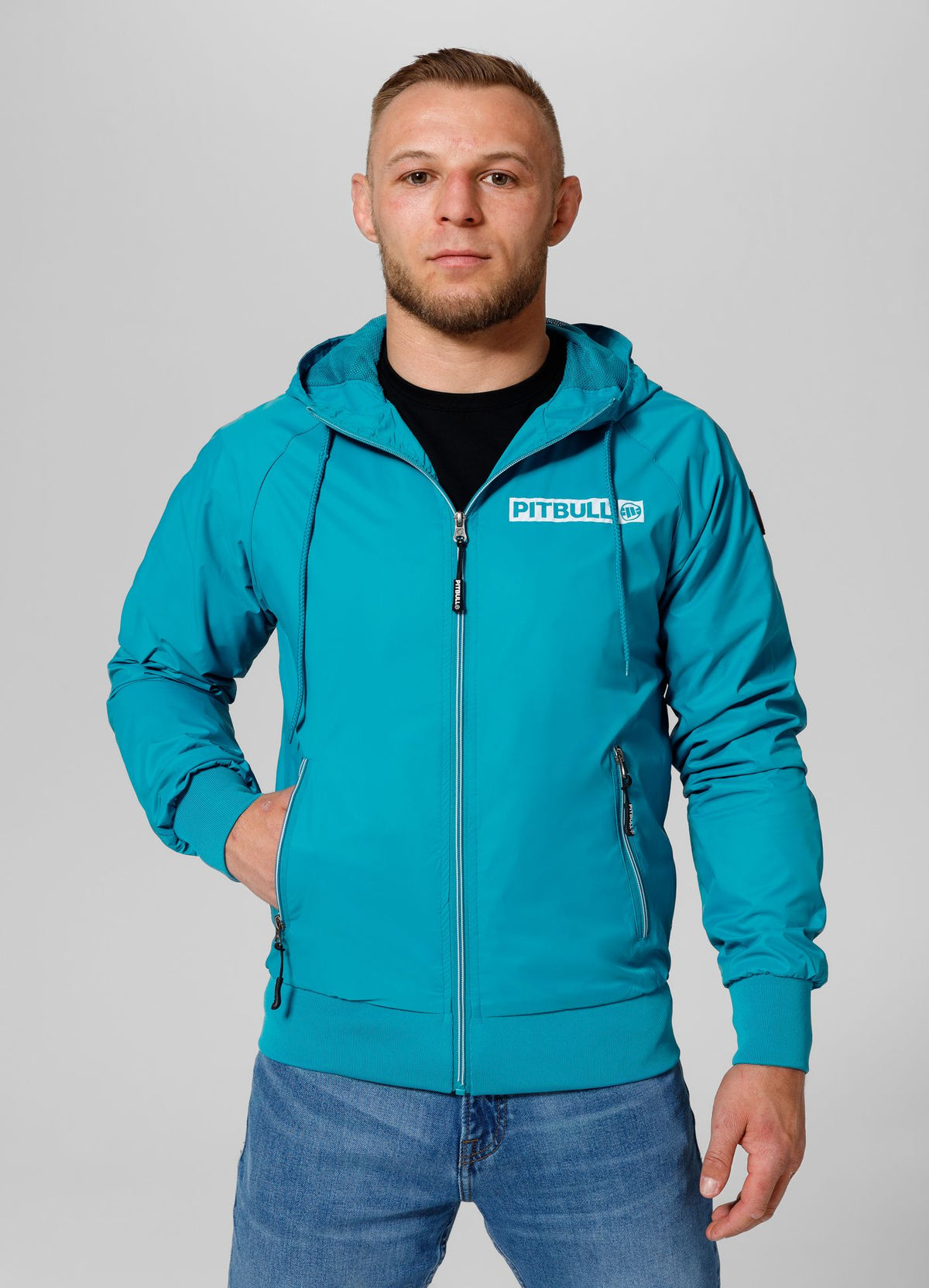 Übergangsjacke mit Kapuze Athletic Logo - Türkis