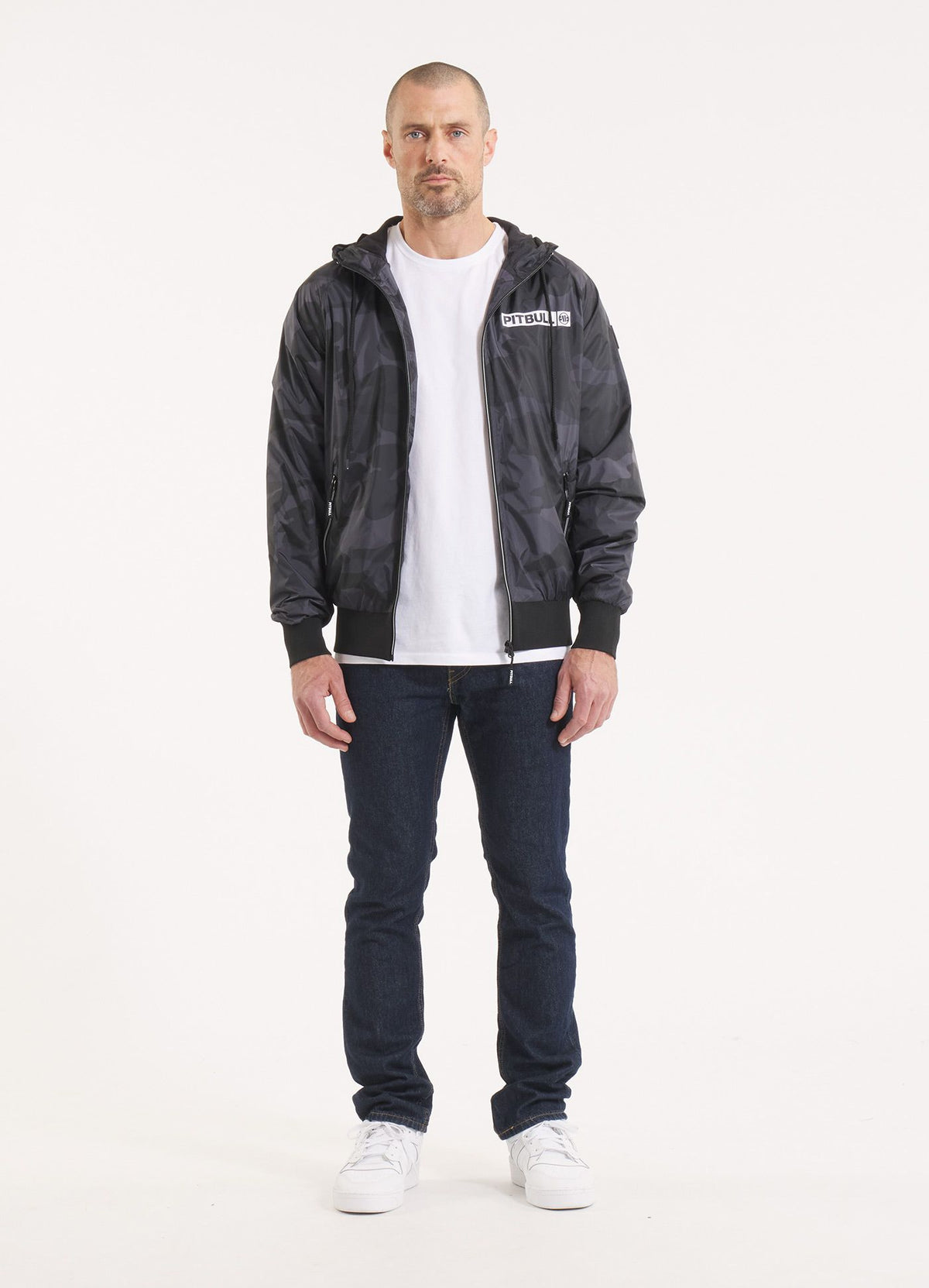 Übergangsjacke mit Kapuze Athletic Logo - Schwarzes Camouflage