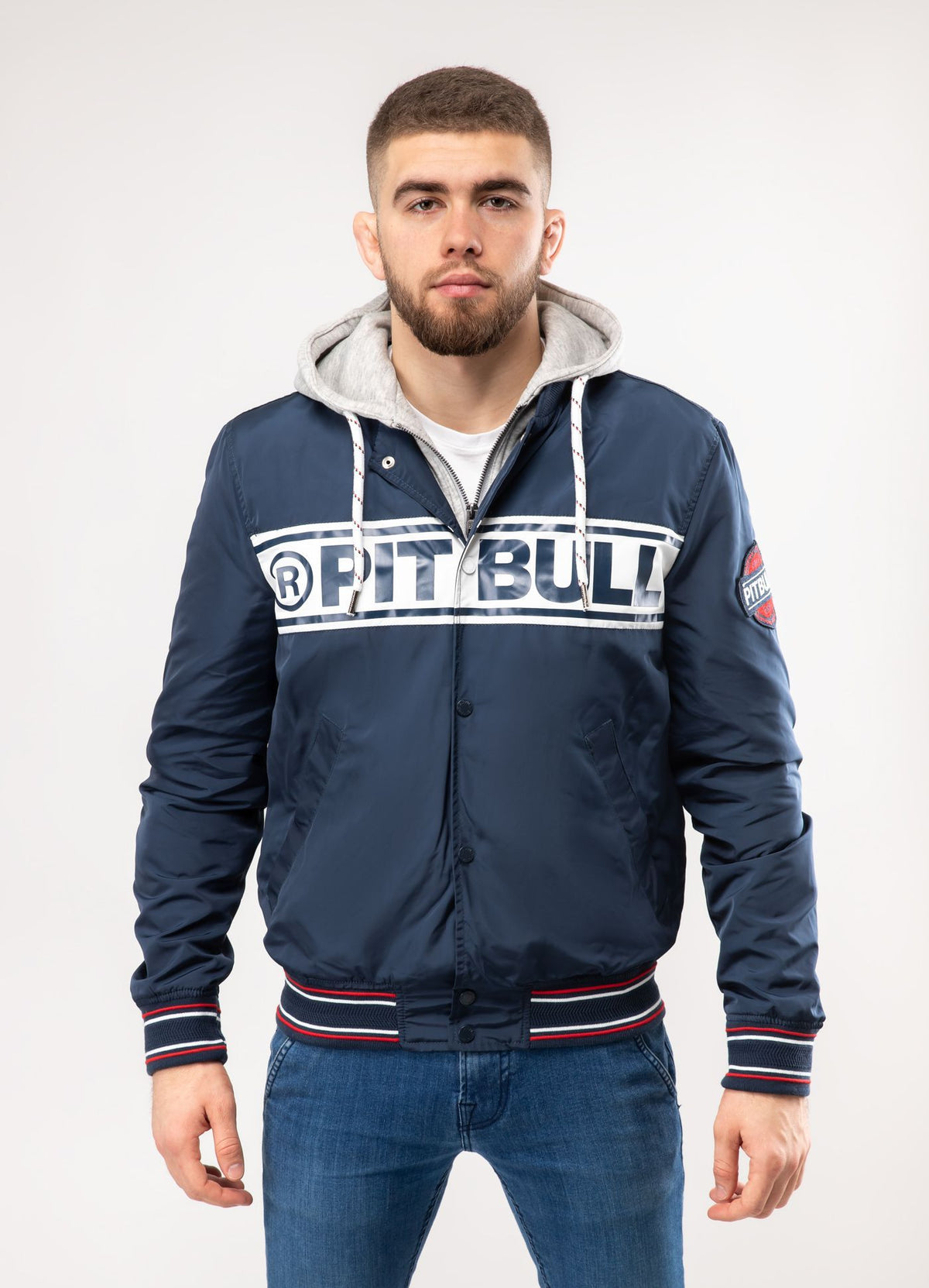 ANGLER Nylon-Kapuzenjacke Dunkelblau 