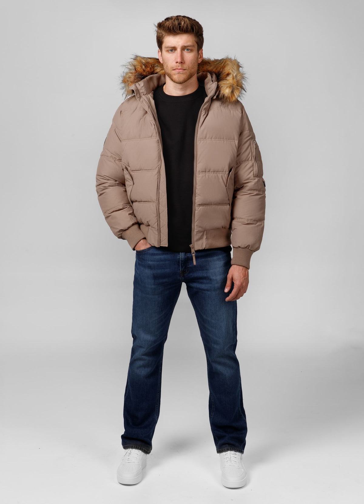 Winterjacke mit Kapuze Burnt - Sand