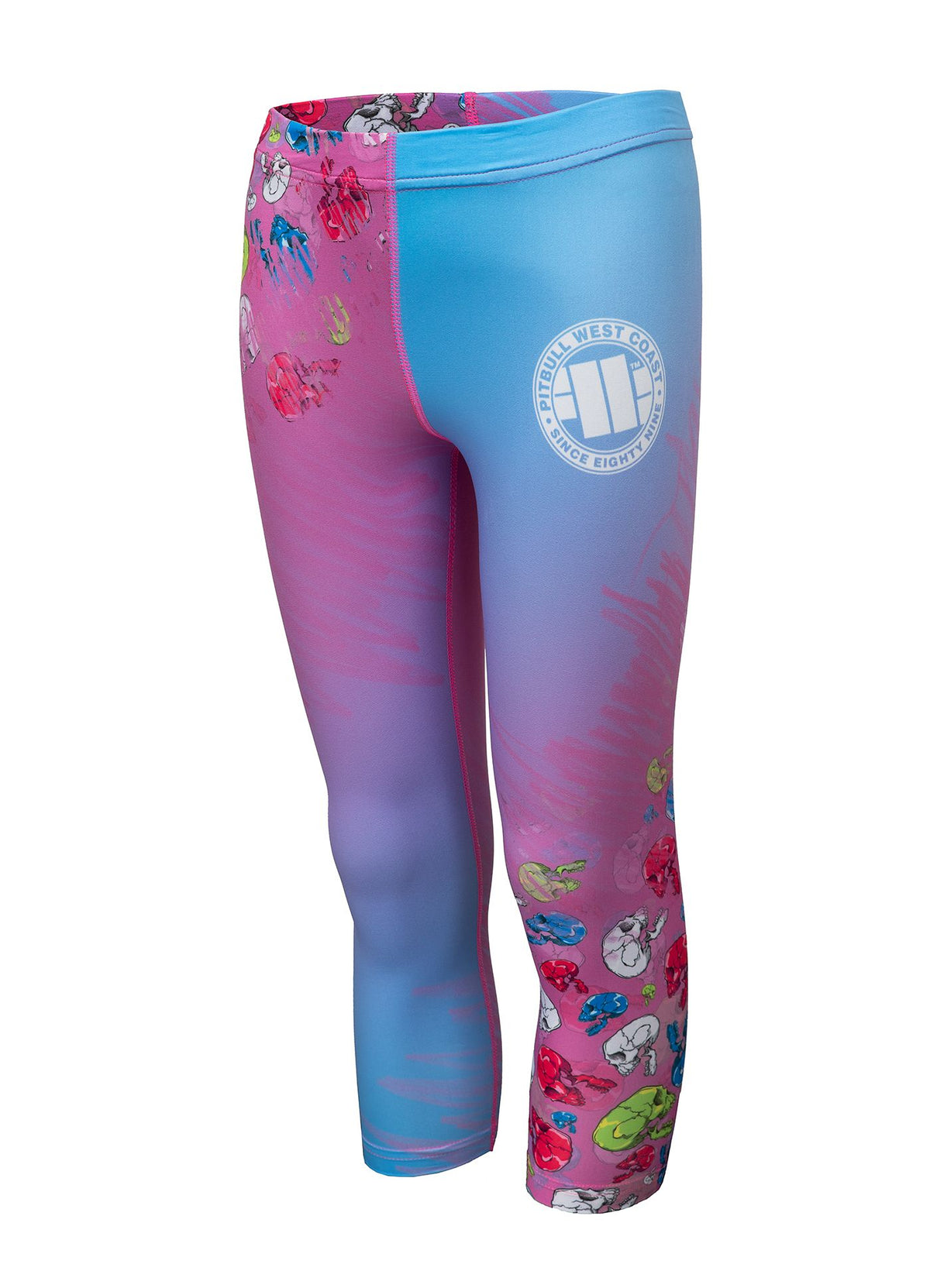 Kinder Leggings Candy Skull - Blau/Rosa