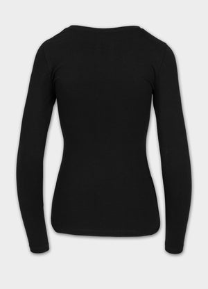 Damen Langarmshirt Slim Fit USA CAL - Schwarz