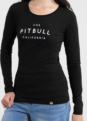 Damen Langarmshirt Slim Fit USA CAL - Schwarz