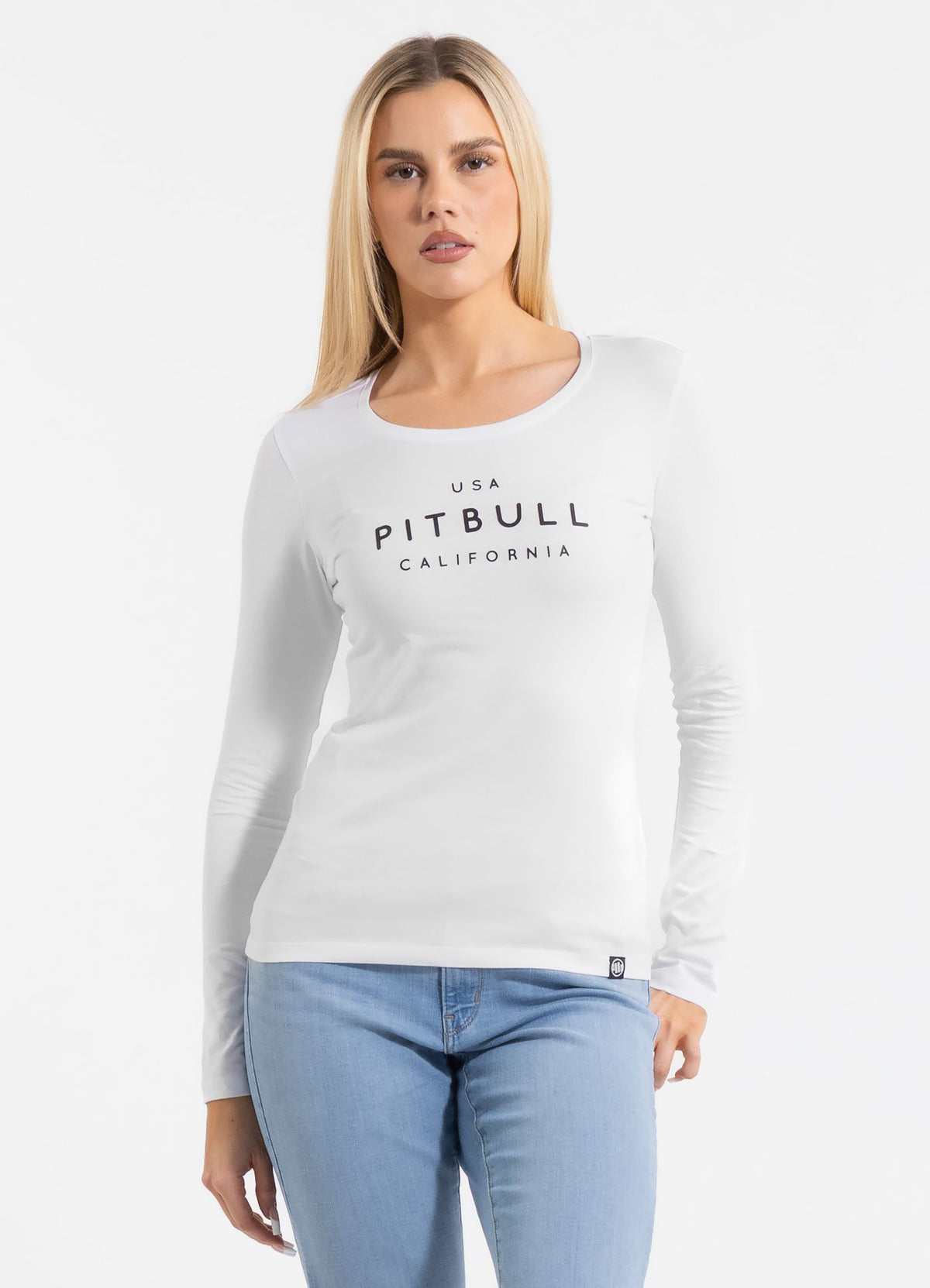 Damen Langarmshirt Slim Fit USA CAL - Weiß