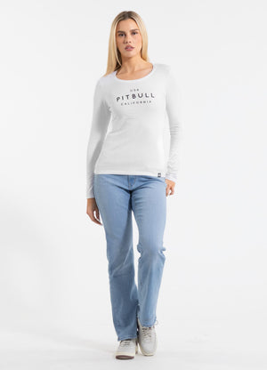 Damen Langarmshirt Slim Fit USA CAL - Weiß